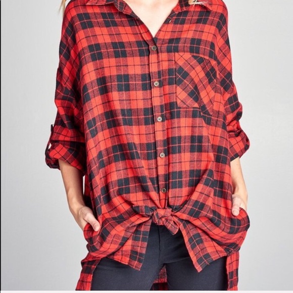Axis Apparel Tops Axis Apparel Oversized Flannel Shirt Poshmark